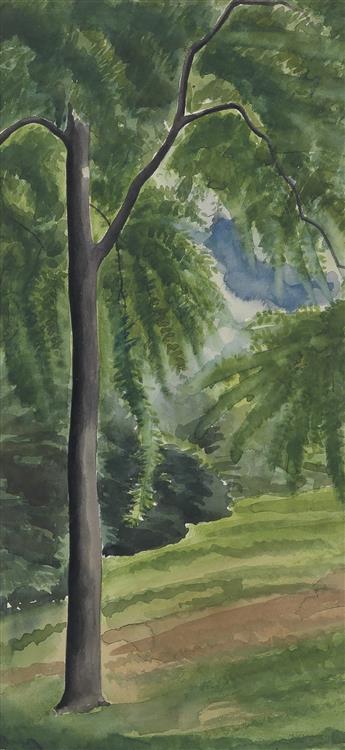GEORGE C. AULT Landscape with a Tall Tree.